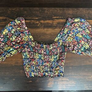 Urban Outfitters Multicolor Floral Smocked Top
